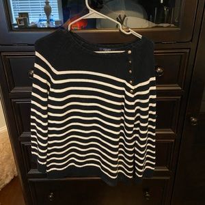 Navy and white stripped thick sweater